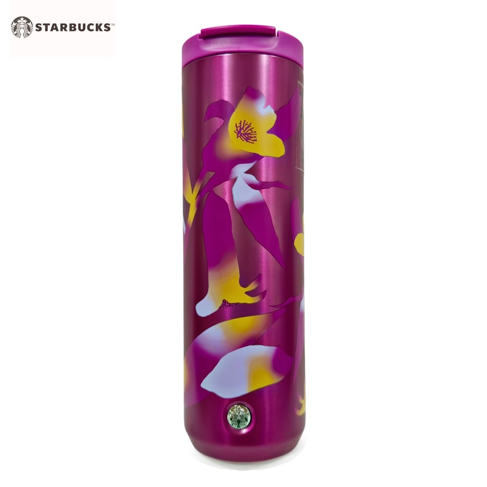 STARBUCKS Spring 2022 Stainless Steel Pink Floral Vacuum Insulated Tumbler NWT